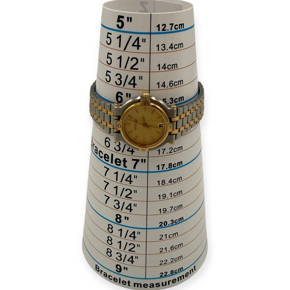 GUCCI 9000L Vintage Two-Tone Date Watch | COA Included - Picture 8 of 14